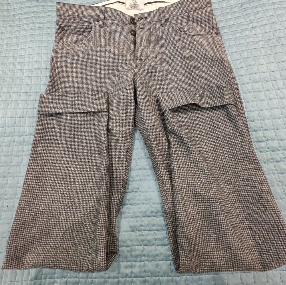 PT05 Grey Buttonfly Pants Size 33/30